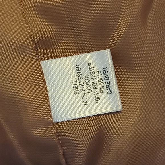 ENGLISH BIT Faux Suede Tan Jacket Big Buttons - Picture 4 of 8